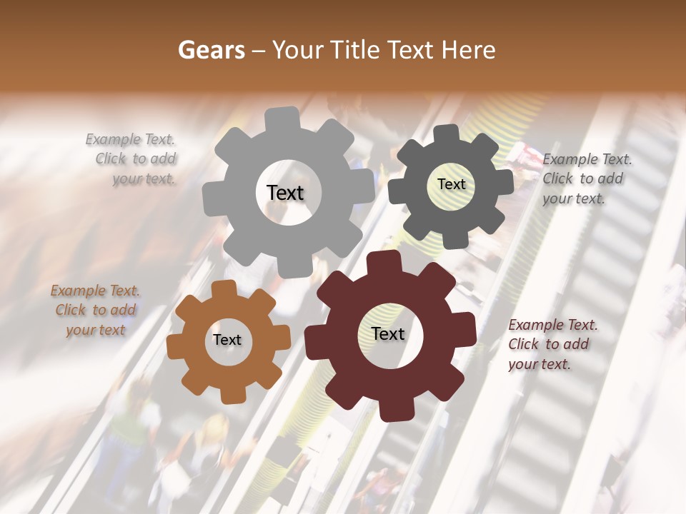 Shopping Abstract. People Rush On Escalator Motion Blurred PowerPoint Template