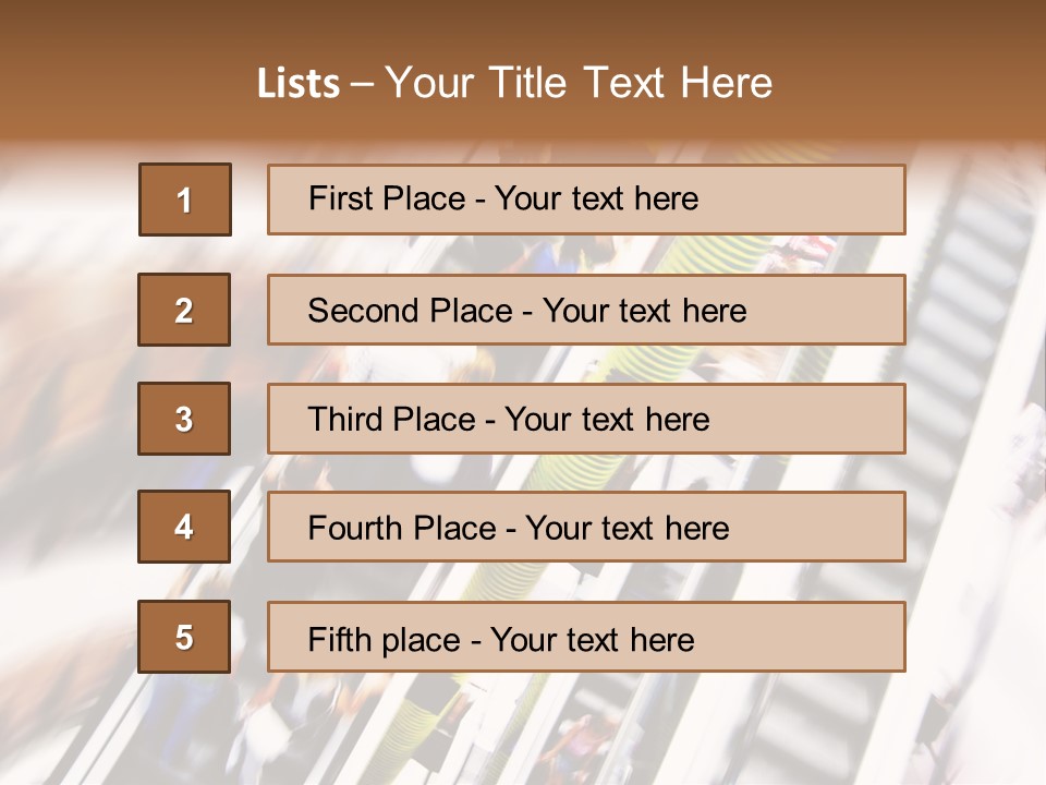 Shopping Abstract. People Rush On Escalator Motion Blurred PowerPoint Template