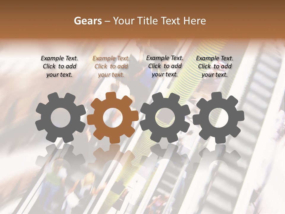 Shopping Abstract. People Rush On Escalator Motion Blurred PowerPoint Template