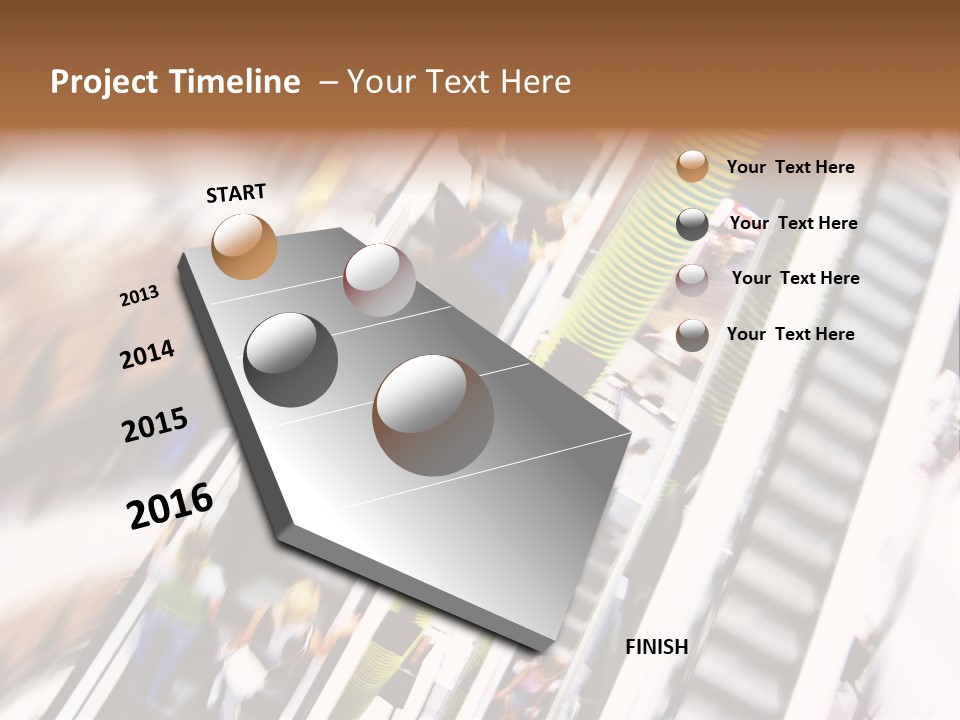 Shopping Abstract. People Rush On Escalator Motion Blurred PowerPoint Template