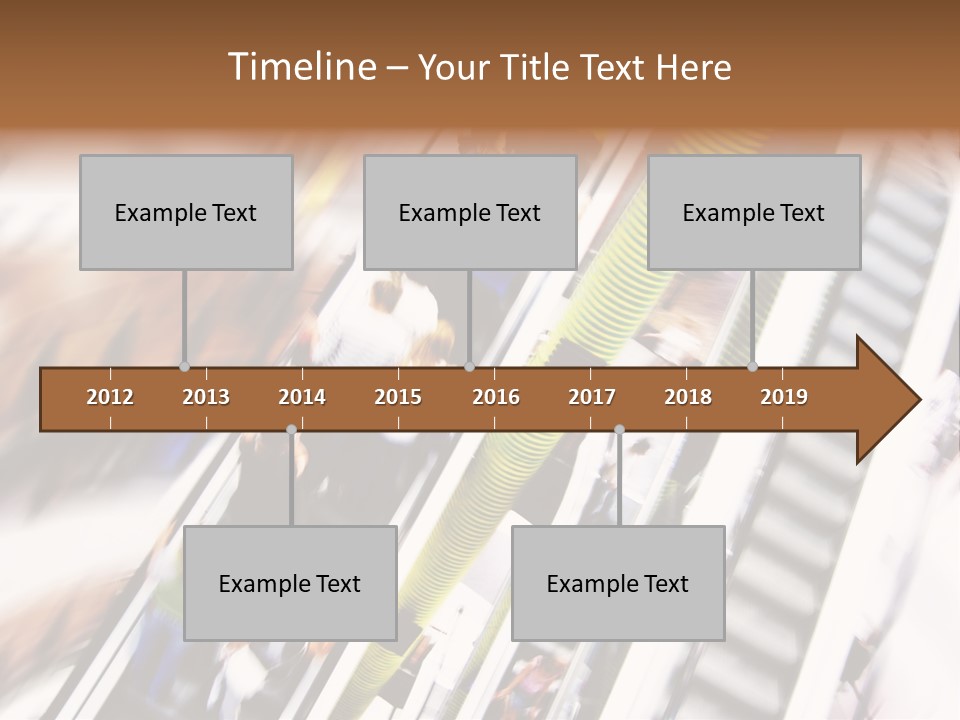 Shopping Abstract. People Rush On Escalator Motion Blurred PowerPoint Template