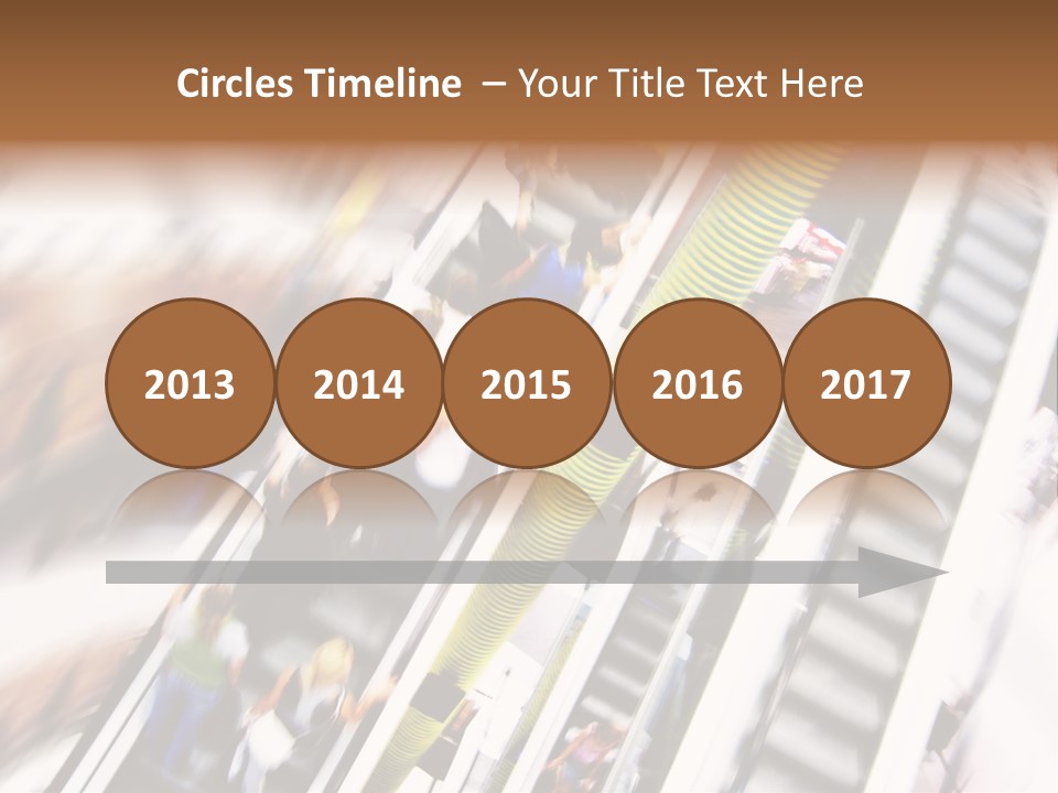 Shopping Abstract. People Rush On Escalator Motion Blurred PowerPoint Template