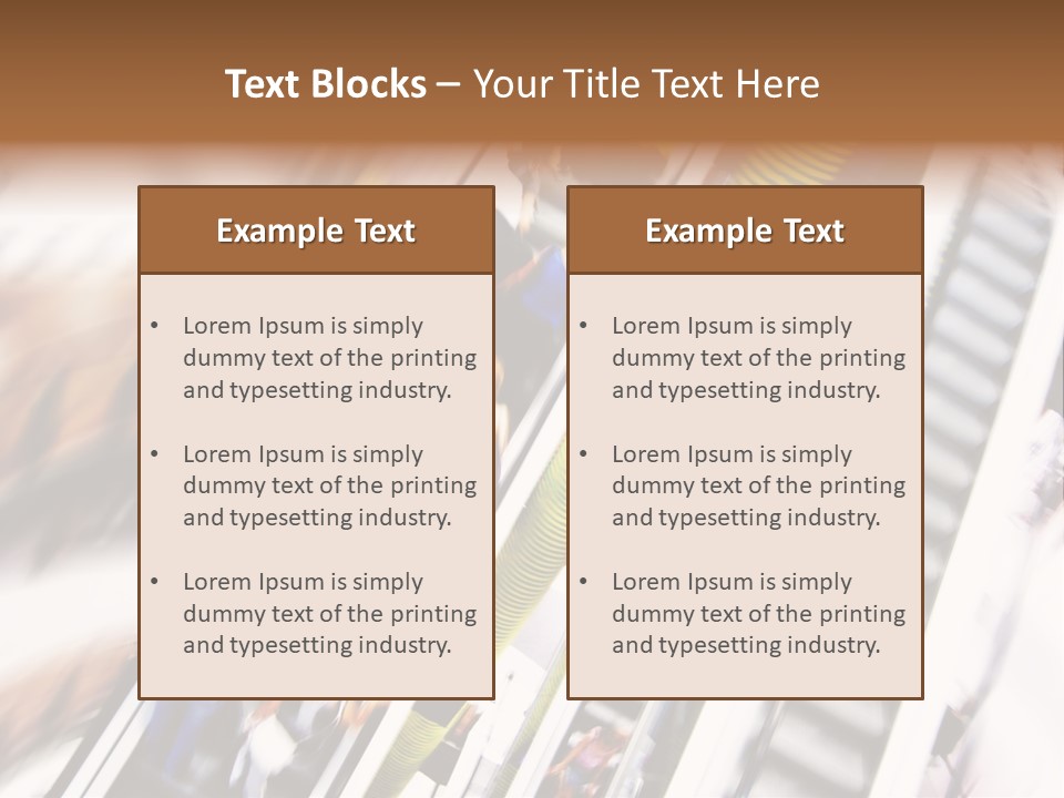 Shopping Abstract. People Rush On Escalator Motion Blurred PowerPoint Template