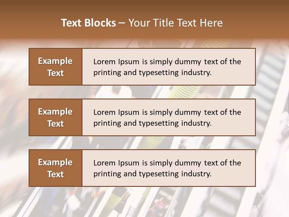 Shopping Abstract. People Rush On Escalator Motion Blurred PowerPoint Template