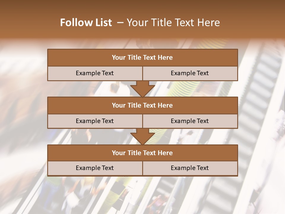 Shopping Abstract. People Rush On Escalator Motion Blurred PowerPoint Template
