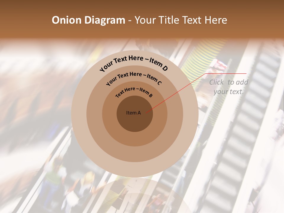 Shopping Abstract. People Rush On Escalator Motion Blurred PowerPoint Template