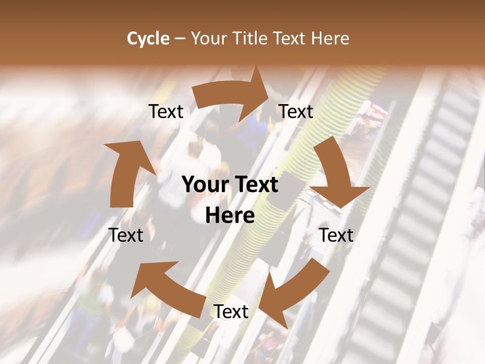 Shopping Abstract. People Rush On Escalator Motion Blurred PowerPoint Template
