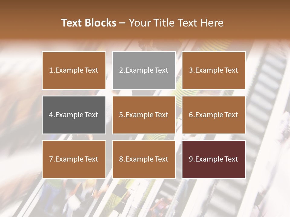 Shopping Abstract. People Rush On Escalator Motion Blurred PowerPoint Template