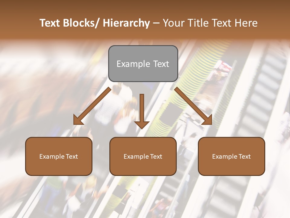 Shopping Abstract. People Rush On Escalator Motion Blurred PowerPoint Template