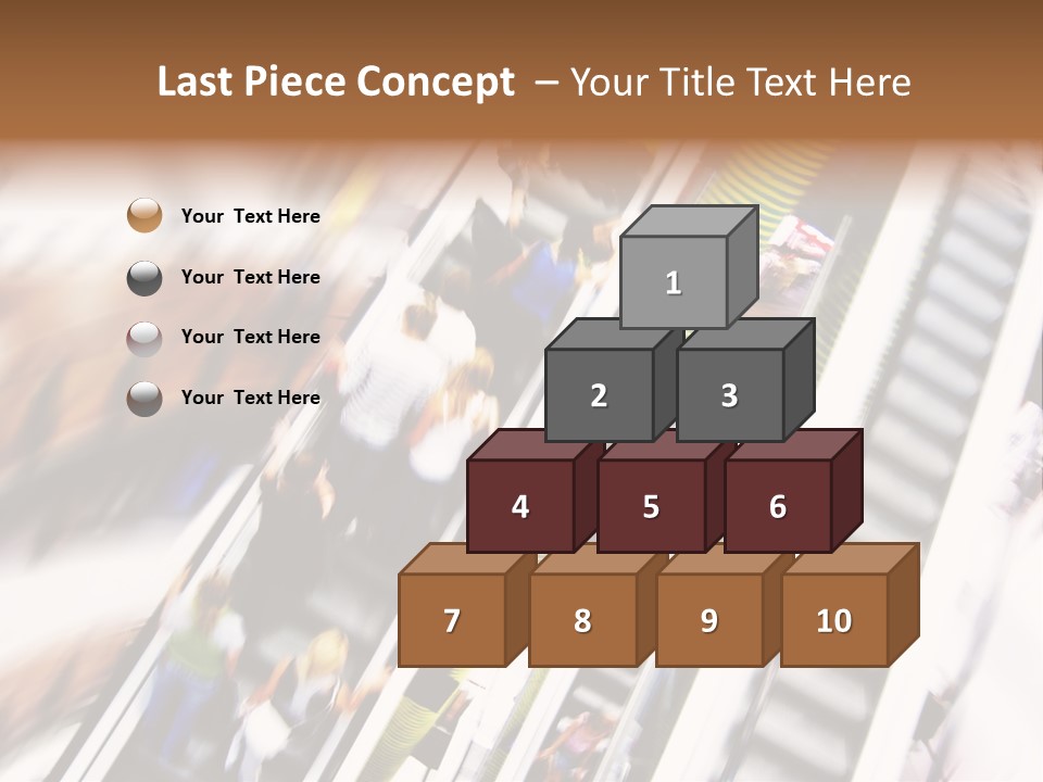 Shopping Abstract. People Rush On Escalator Motion Blurred PowerPoint Template