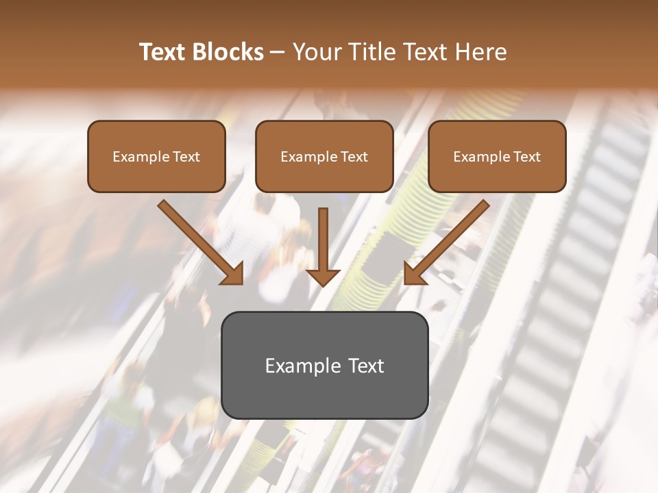 Shopping Abstract. People Rush On Escalator Motion Blurred PowerPoint Template
