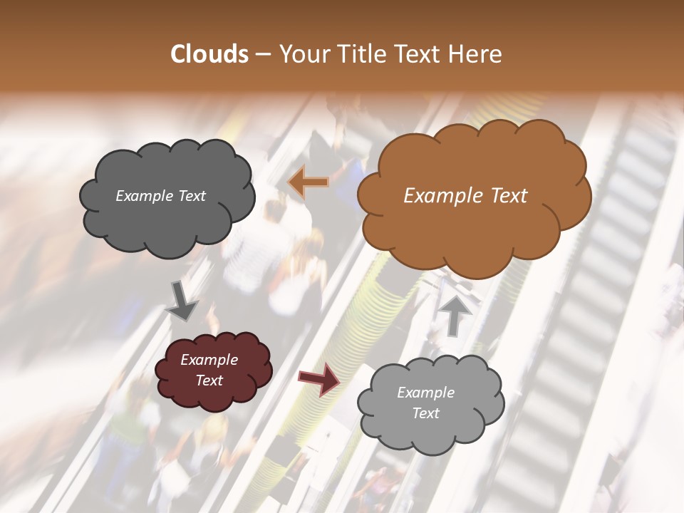 Shopping Abstract. People Rush On Escalator Motion Blurred PowerPoint Template