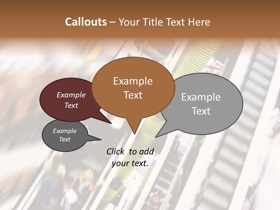 Shopping Abstract. People Rush On Escalator Motion Blurred PowerPoint Template