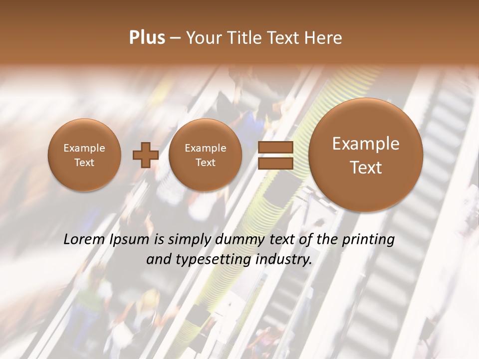 Shopping Abstract. People Rush On Escalator Motion Blurred PowerPoint Template