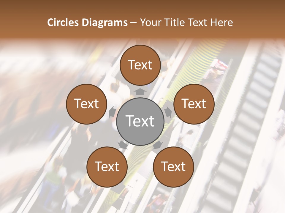 Shopping Abstract. People Rush On Escalator Motion Blurred PowerPoint Template