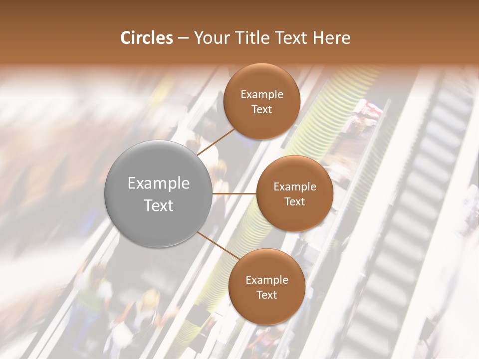 Shopping Abstract. People Rush On Escalator Motion Blurred PowerPoint Template