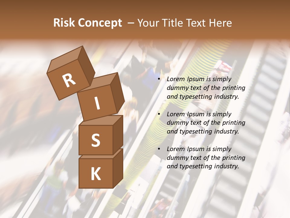 Shopping Abstract. People Rush On Escalator Motion Blurred PowerPoint Template