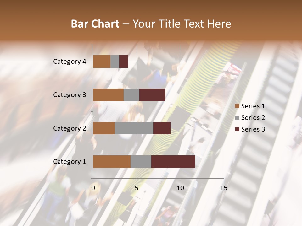Shopping Abstract. People Rush On Escalator Motion Blurred PowerPoint Template