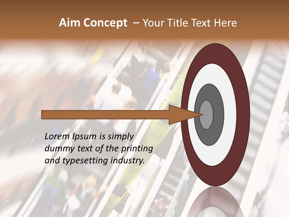 Shopping Abstract. People Rush On Escalator Motion Blurred PowerPoint Template