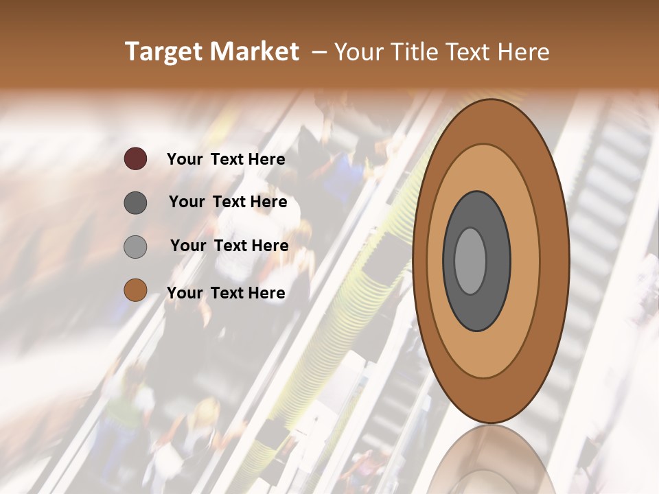 Shopping Abstract. People Rush On Escalator Motion Blurred PowerPoint Template