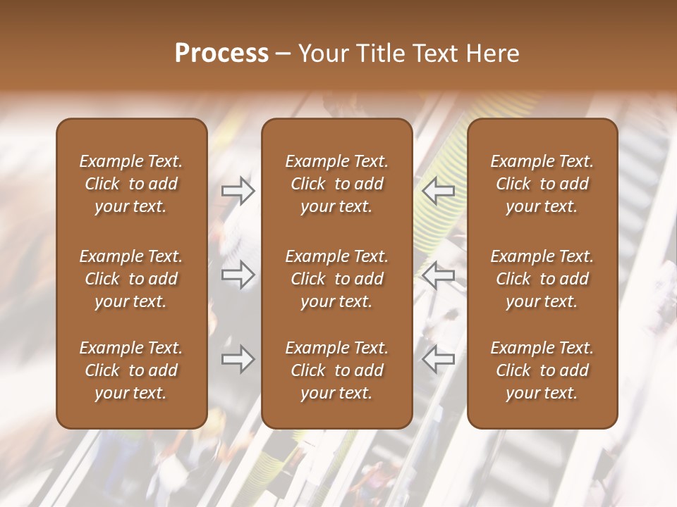 Shopping Abstract. People Rush On Escalator Motion Blurred PowerPoint Template