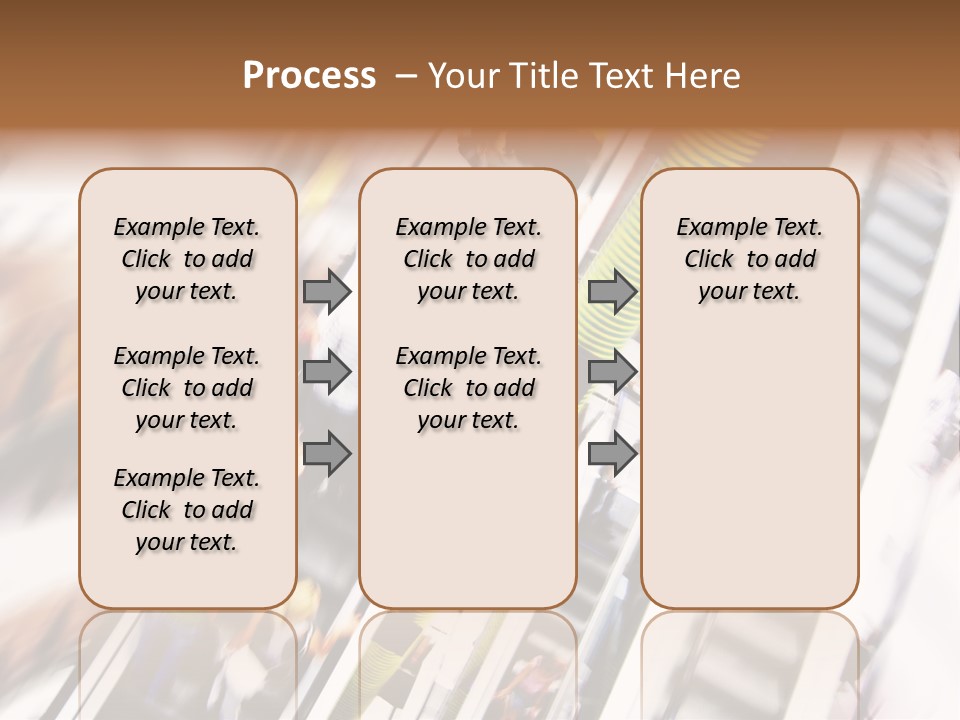 Shopping Abstract. People Rush On Escalator Motion Blurred PowerPoint Template