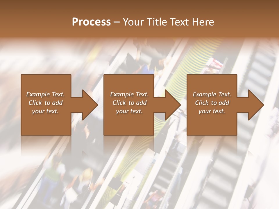 Shopping Abstract. People Rush On Escalator Motion Blurred PowerPoint Template
