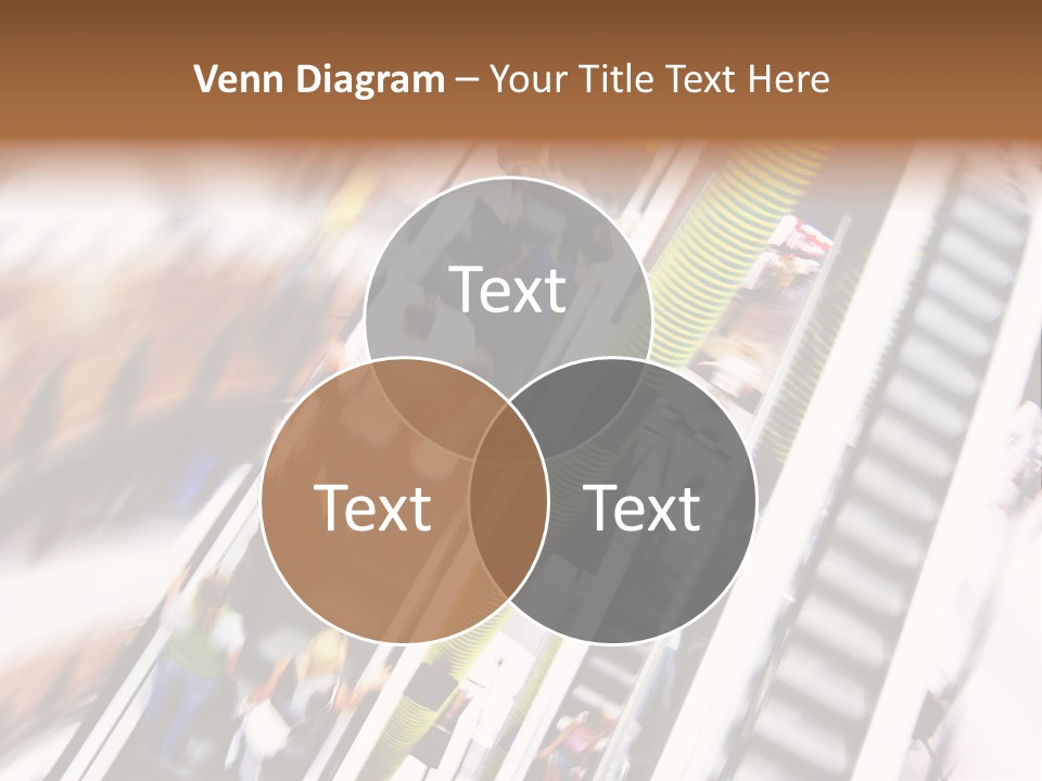 Shopping Abstract. People Rush On Escalator Motion Blurred PowerPoint Template