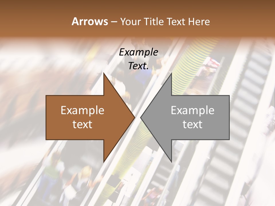 Shopping Abstract. People Rush On Escalator Motion Blurred PowerPoint Template