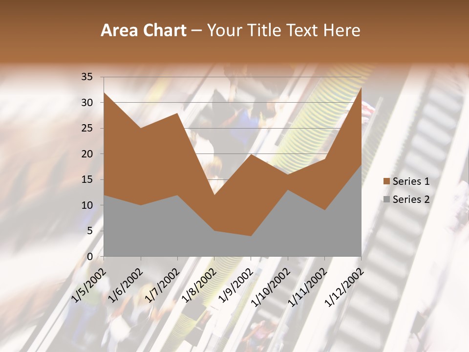 Shopping Abstract. People Rush On Escalator Motion Blurred PowerPoint Template