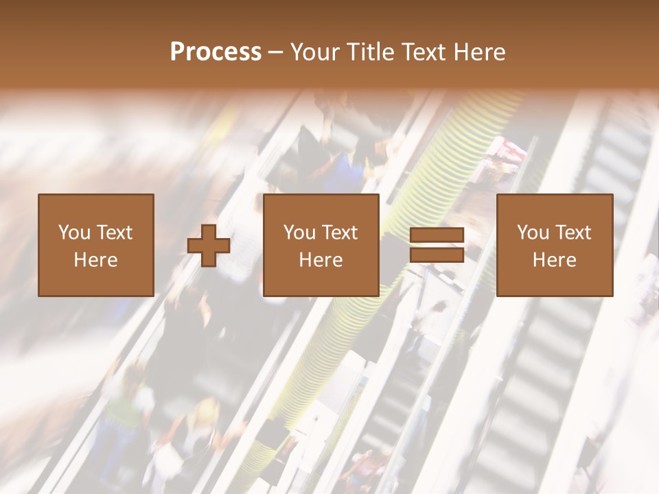 Shopping Abstract. People Rush On Escalator Motion Blurred PowerPoint Template