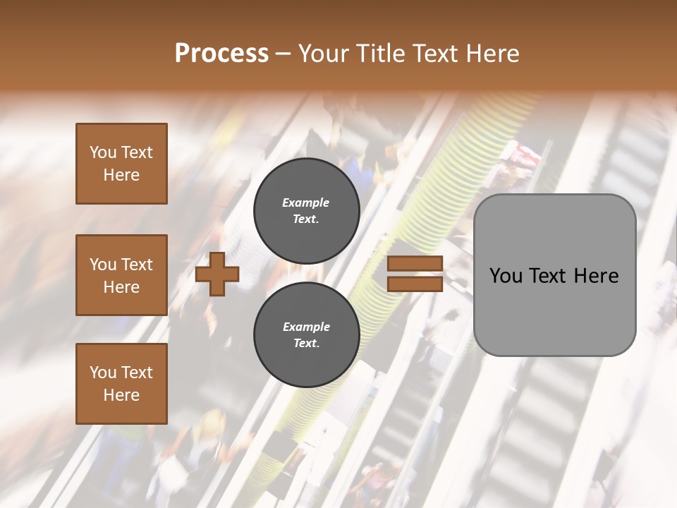 Shopping Abstract. People Rush On Escalator Motion Blurred PowerPoint Template