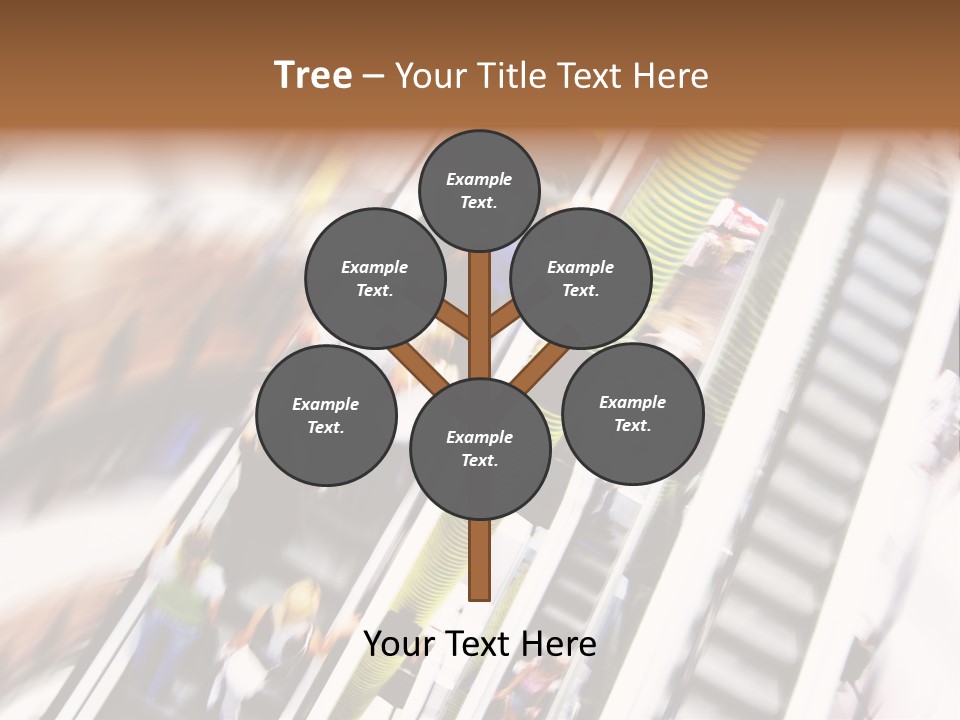 Shopping Abstract. People Rush On Escalator Motion Blurred PowerPoint Template