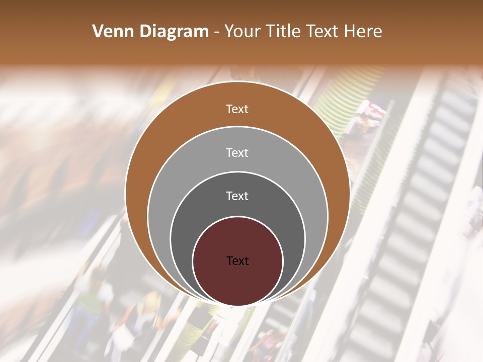 Shopping Abstract. People Rush On Escalator Motion Blurred PowerPoint Template