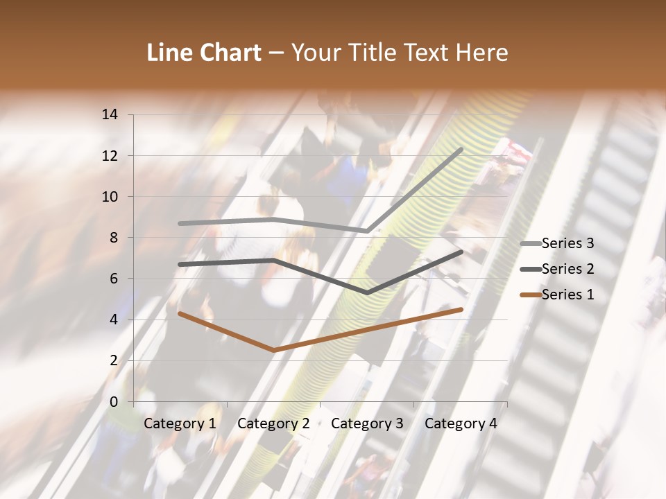 Shopping Abstract. People Rush On Escalator Motion Blurred PowerPoint Template