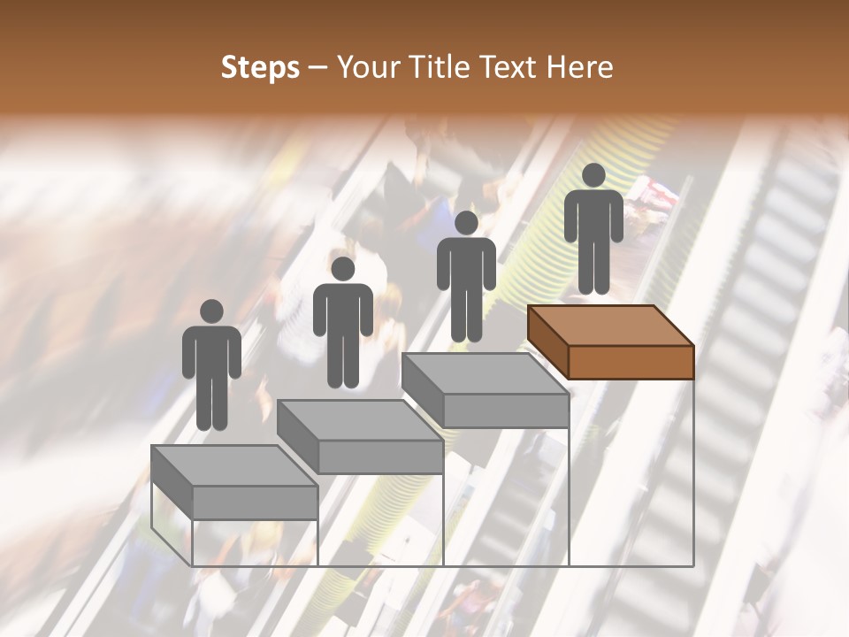 Shopping Abstract. People Rush On Escalator Motion Blurred PowerPoint Template
