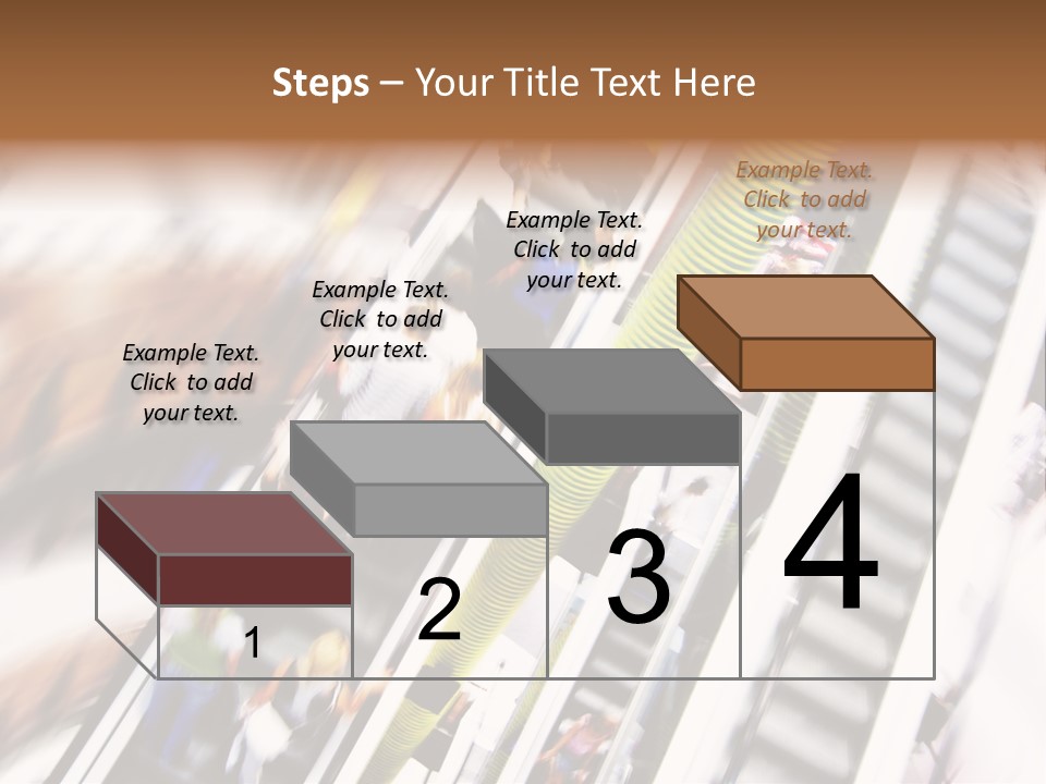 Shopping Abstract. People Rush On Escalator Motion Blurred PowerPoint Template