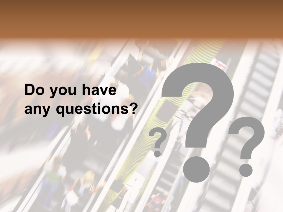 Shopping Abstract. People Rush On Escalator Motion Blurred PowerPoint Template