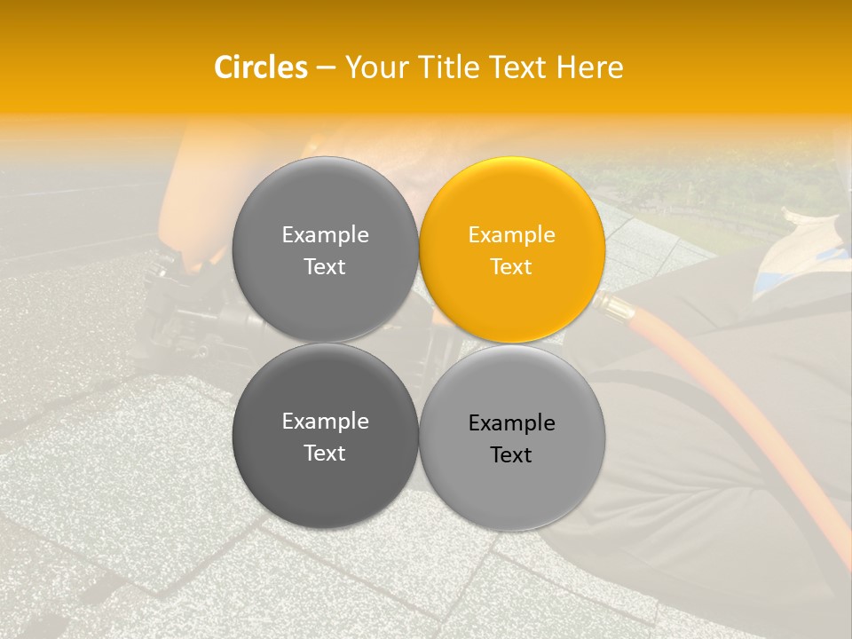 Carpenter Uses Nail Gun To Attach Asphalt Shingles To Roof PowerPoint Template