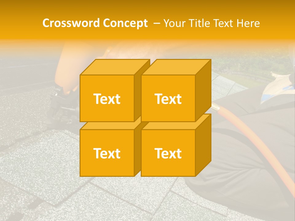 Carpenter Uses Nail Gun To Attach Asphalt Shingles To Roof PowerPoint Template