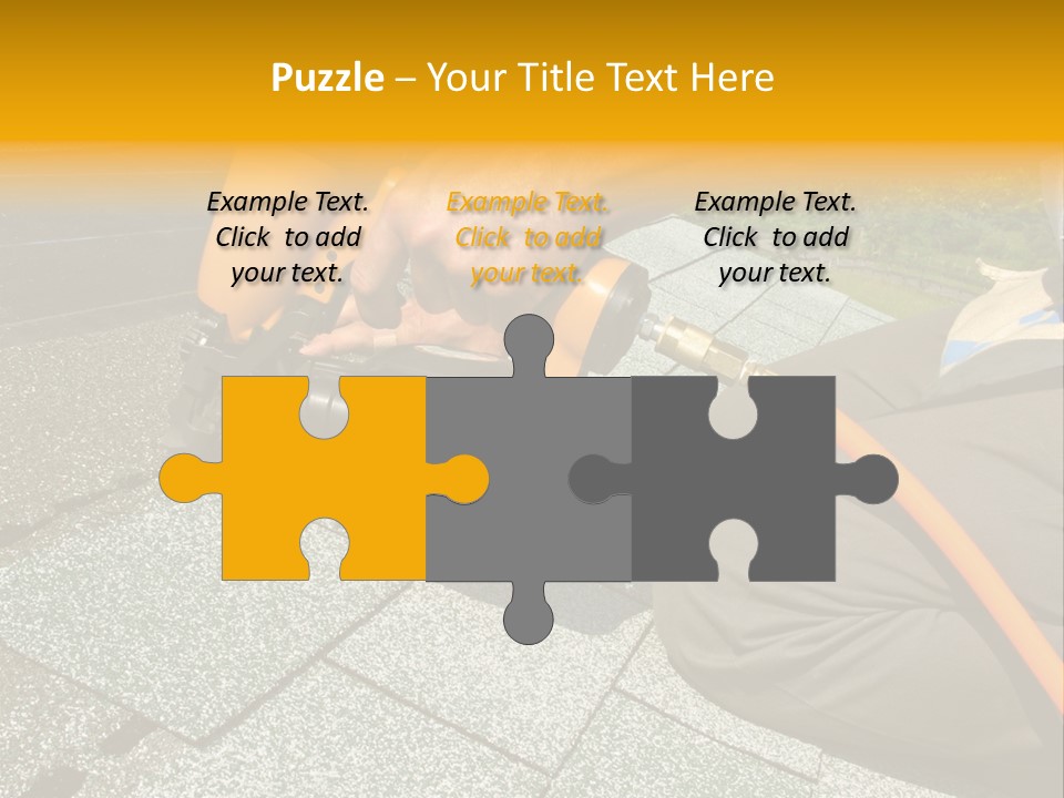 Carpenter Uses Nail Gun To Attach Asphalt Shingles To Roof PowerPoint Template