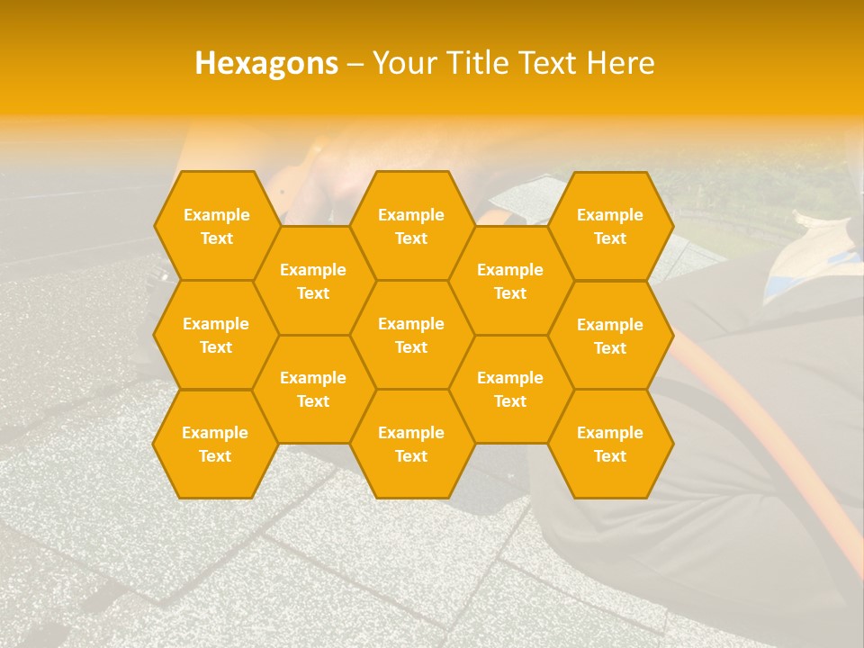 Carpenter Uses Nail Gun To Attach Asphalt Shingles To Roof PowerPoint Template