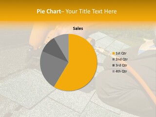 Carpenter Uses Nail Gun To Attach Asphalt Shingles To Roof PowerPoint Template