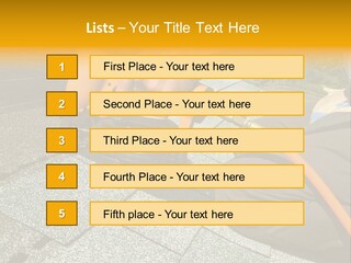 Carpenter Uses Nail Gun To Attach Asphalt Shingles To Roof PowerPoint Template