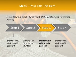 Carpenter Uses Nail Gun To Attach Asphalt Shingles To Roof PowerPoint Template
