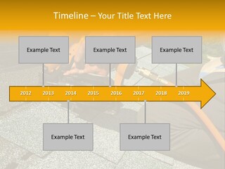 Carpenter Uses Nail Gun To Attach Asphalt Shingles To Roof PowerPoint Template