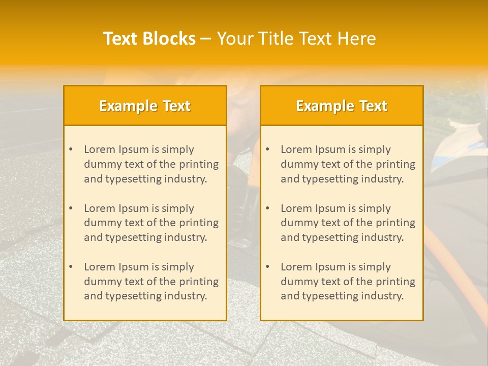 Carpenter Uses Nail Gun To Attach Asphalt Shingles To Roof PowerPoint Template