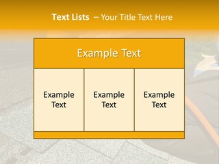 Carpenter Uses Nail Gun To Attach Asphalt Shingles To Roof PowerPoint Template