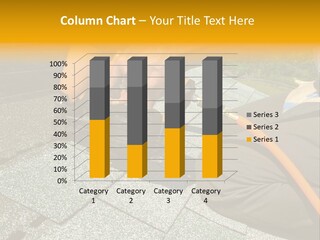 Carpenter Uses Nail Gun To Attach Asphalt Shingles To Roof PowerPoint Template