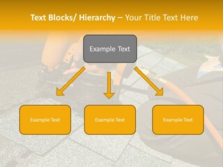 Carpenter Uses Nail Gun To Attach Asphalt Shingles To Roof PowerPoint Template